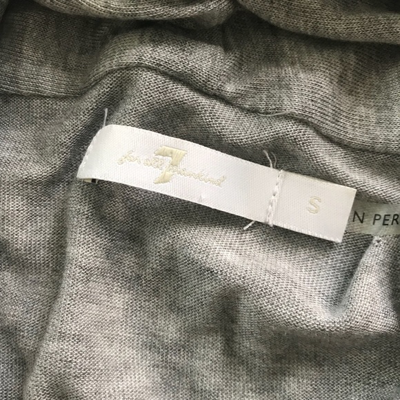 7 For All Mankind grey modal waterfall cardigan topper shirt top tunic - Picture 4 of 7